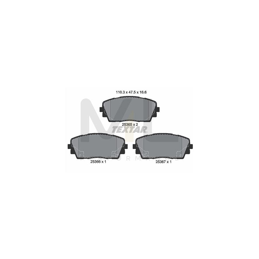 TEXTAR 2536501 Brake pad set with acoustic wear warning