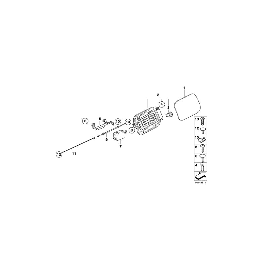 Genuine BMW 67116985878 E60 E61 Filler Flap Actuator (Inc. 530i, 525d & 520d)