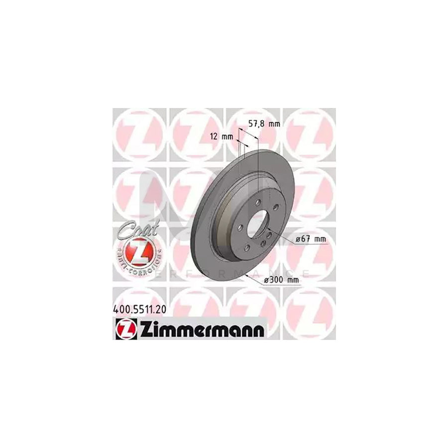 ZIMMERMANN COAT Z 400.5511.20 Brake Disc Solid, Coated, High-carbon - 1 piece
