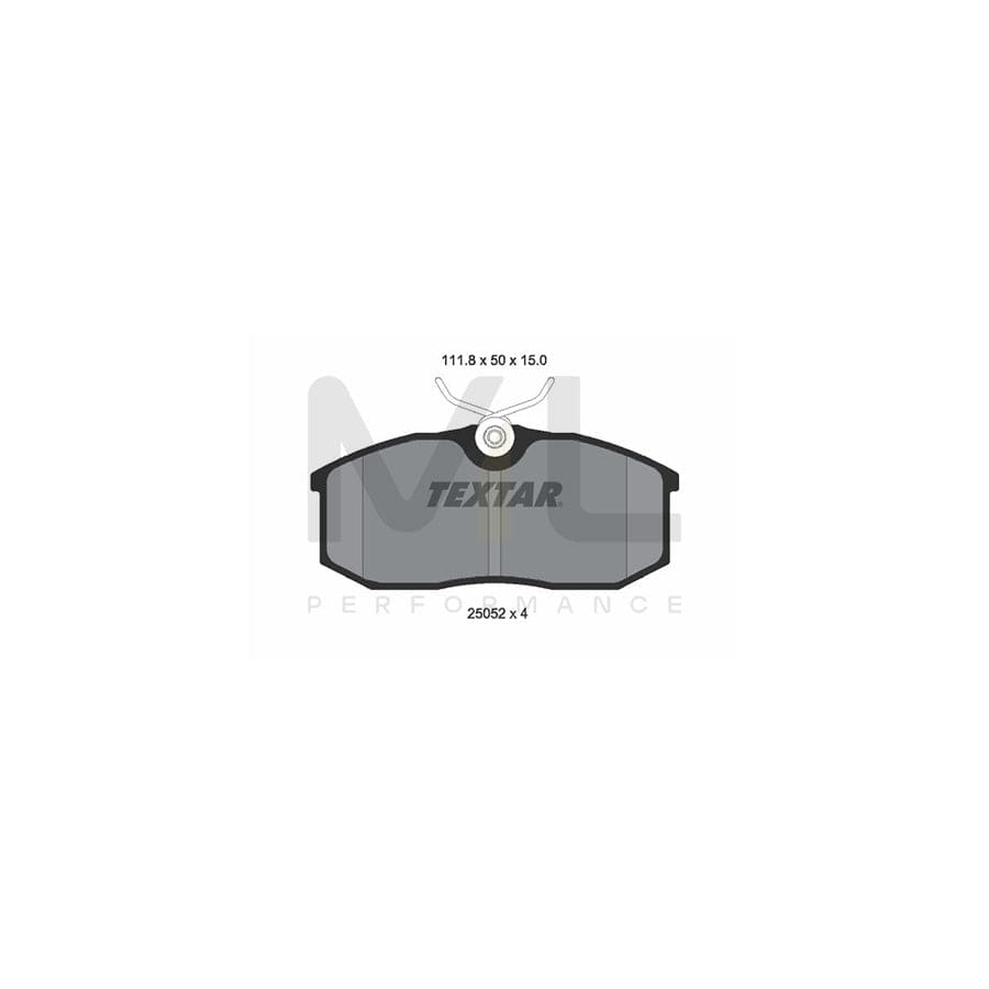 TEXTAR 2505201 Brake pad set not prepared for wear indicator