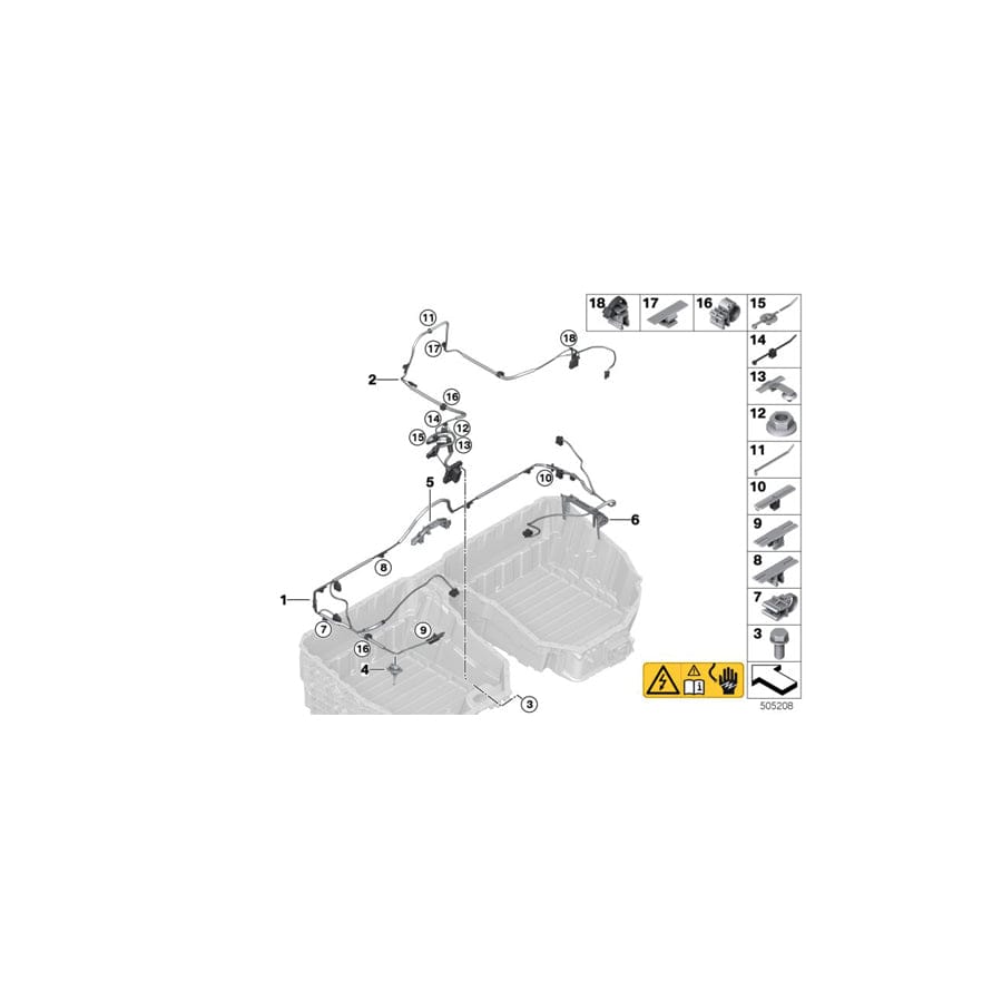 Genuine BMW 61279453978 G11 G12 G01 Communications Wiring Harness (Inc. 330e, 745eX & 530e)