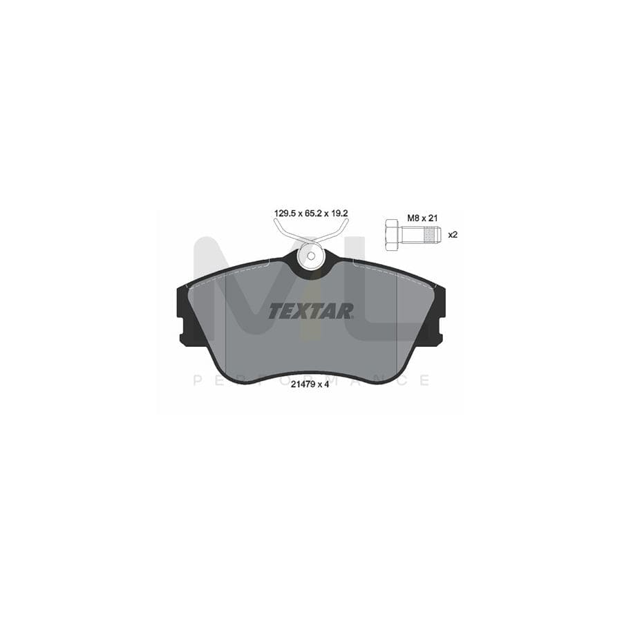 TEXTAR 2147902 Brake pad set not prepared for wear indicator, with brake caliper screws
