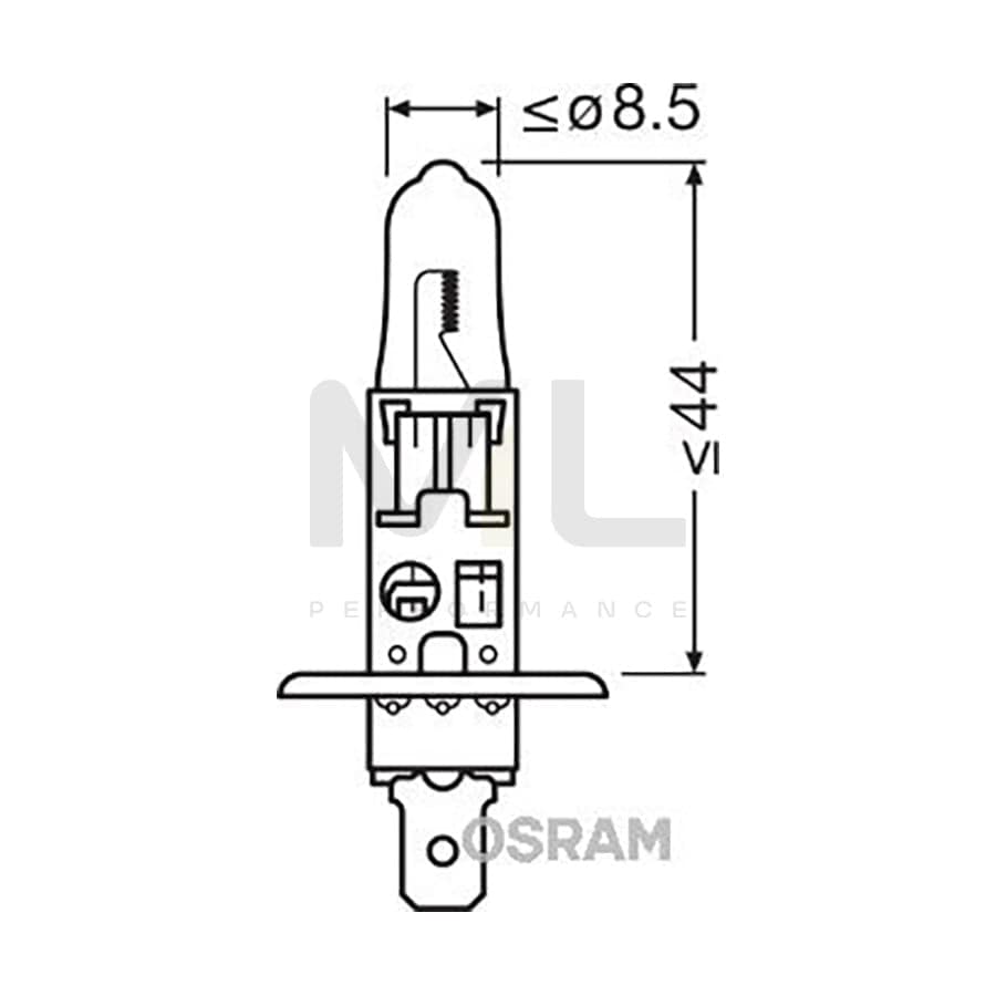 OSRAM 64150NBS-01B Bulb, spotlight H1 12V 55W P14,5s