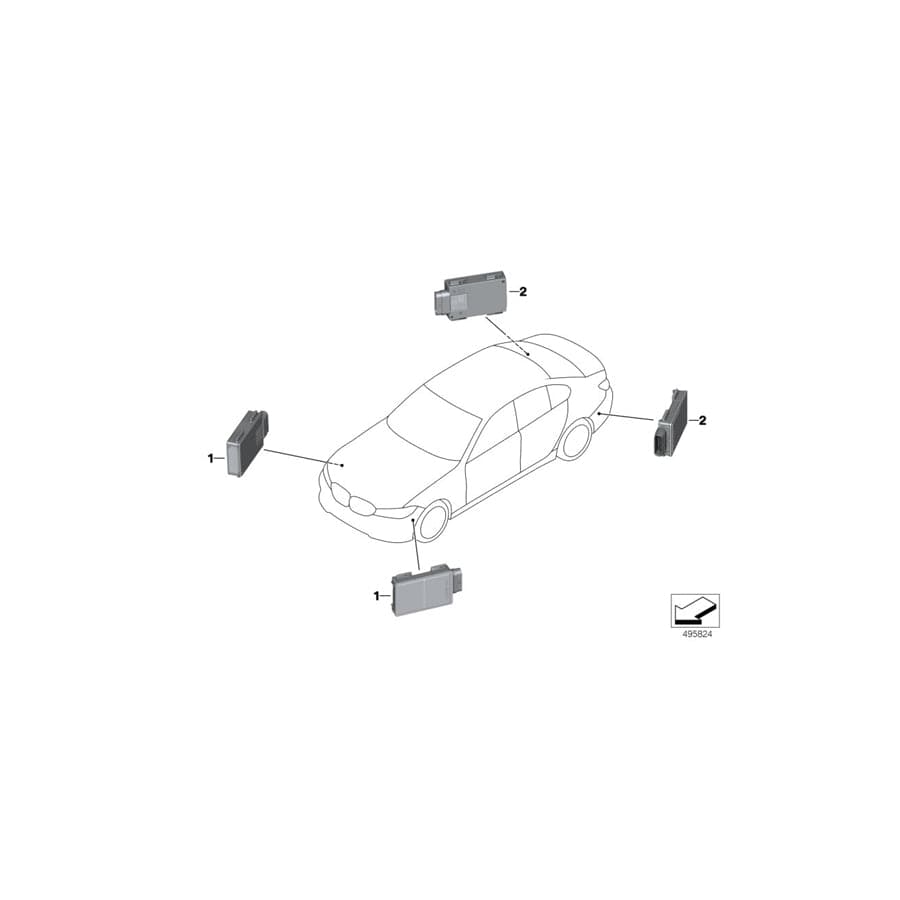 Genuine BMW 66326899503 G30 RR31 F90 Radar Sensor, Close Range SRR-01 (Inc. 530dX, X5 M50dX & 118i)