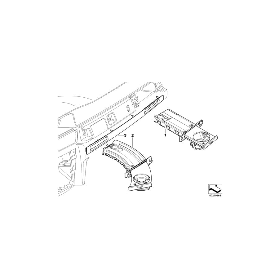 Genuine BMW 51457965438 E92 E93 Decor Strip, Drinks Holder CARNEOLROT (Inc. 320xd, 335xi & 320d)