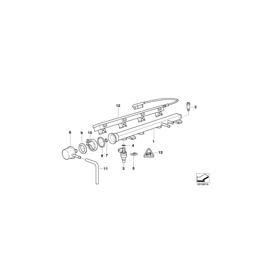 Genuine BMW 13531734355 E36 E34 Injection Tube HC1/2 (Inc. 316i 1.6, 318ti & 318i)