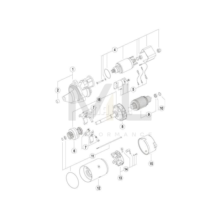 MAHLE ORIGINAL MS 65 Starter motor 12V 4,0kW, Teeth Quant.: 9 | ML Performance Car Parts