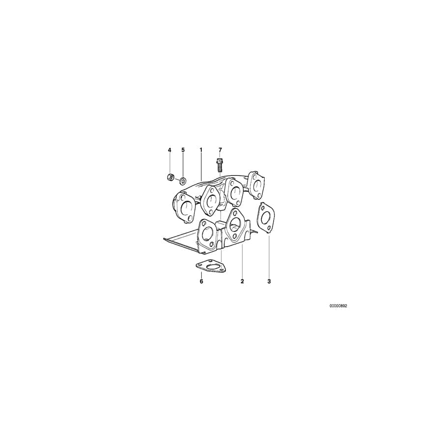 Genuine BMW 11622245274 E36 Gasket W/Heat Prot.Shield Asbestosfree (Inc. 318tds)