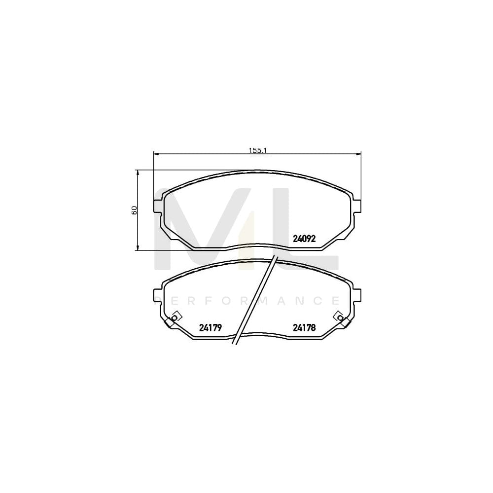 Hella 8DB 355 011-931 Brake Pad Set For Kia Sorento I (Jc) With Acoustic Wear Warning | ML Performance Car Parts