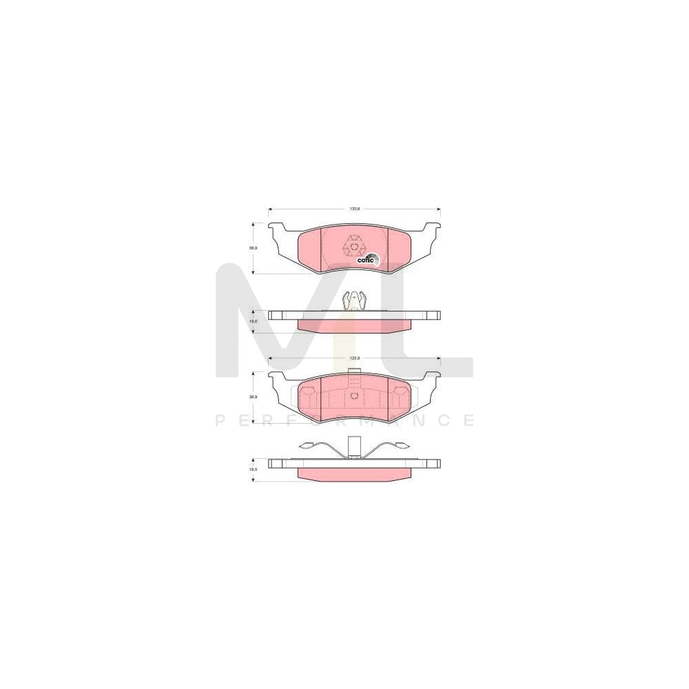 TRW Cotec Gdb4119 Brake Pad Set Not Prepared For Wear Indicator