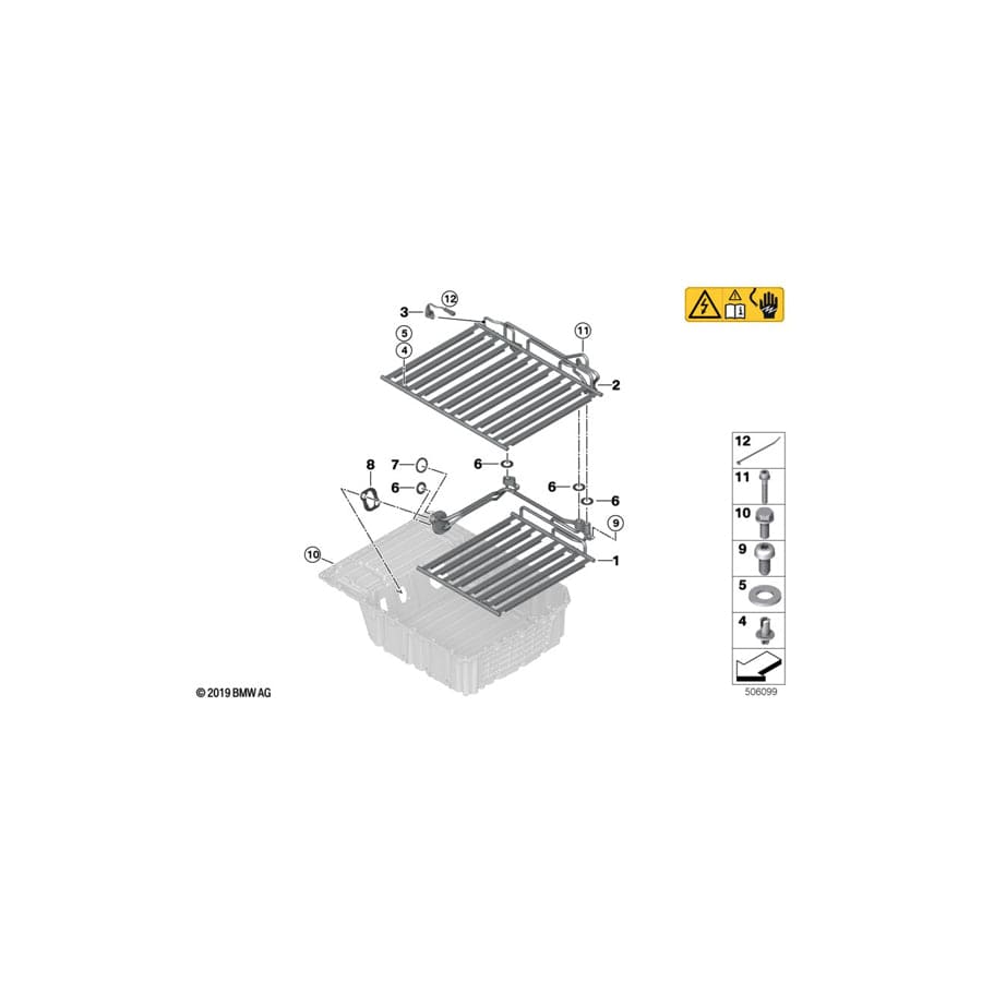 Genuine BMW 61278618747 F45 Cooler For High-Voltage Battery, Upper (Inc. 225xe & Cooper SE ALL4)
