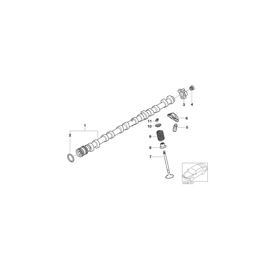 Genuine BMW 11317511061 E65 RR1 Camshaft Exhaust Zyl. 7-12 (Inc. Phantom EWB)