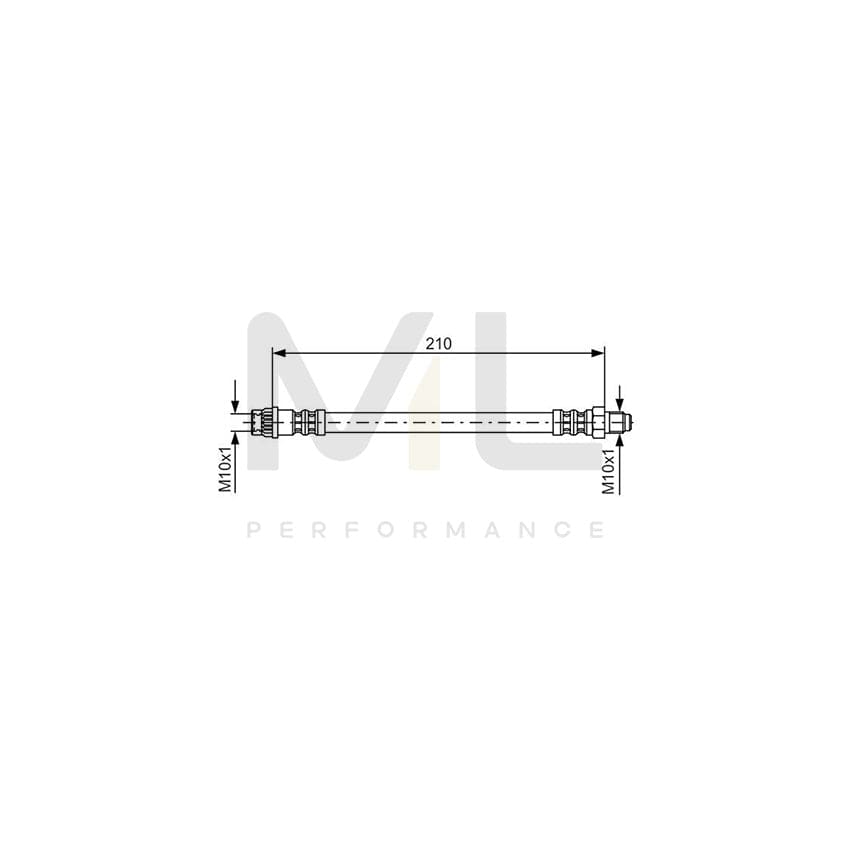 BOSCH 1 987 476 425 Brake Hose 210mm | ML Performance Car Parts
