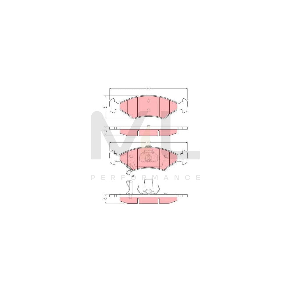 TRW Gdb3224 Brake Pad Set With Acoustic Wear Warning