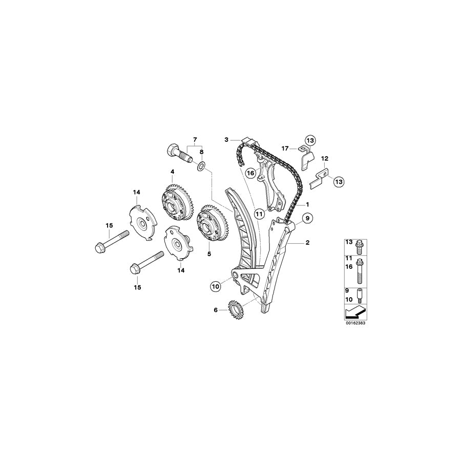 Genuine BMW 11317541329 E90 Slide Rail (Inc. 320si)