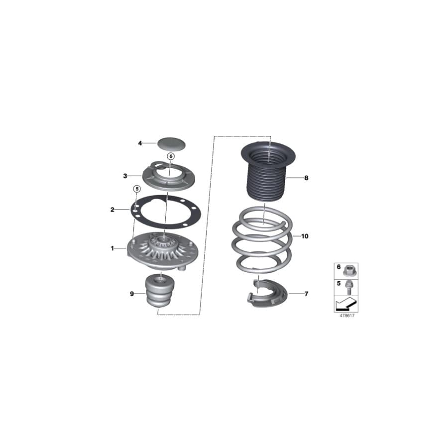 Genuine BMW 31336852444 F45 G21 G20 Additional Shock Absorber, Front (Inc. 218d, 220i & 330d)