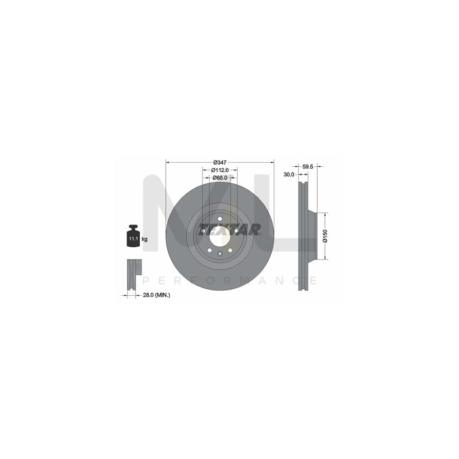 TEXTAR 92132400 Brake Disc for AUDI A6 Externally Vented, without wheel hub, without wheel studs - 1 piece