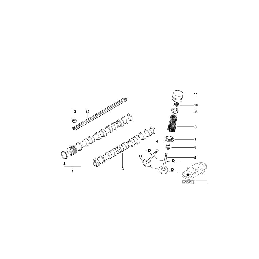 Genuine BMW 11317513238 E53 E52 Camshaft Exhaust Zyl.5-8 (Inc. X5 4.6is & Alpina V8)