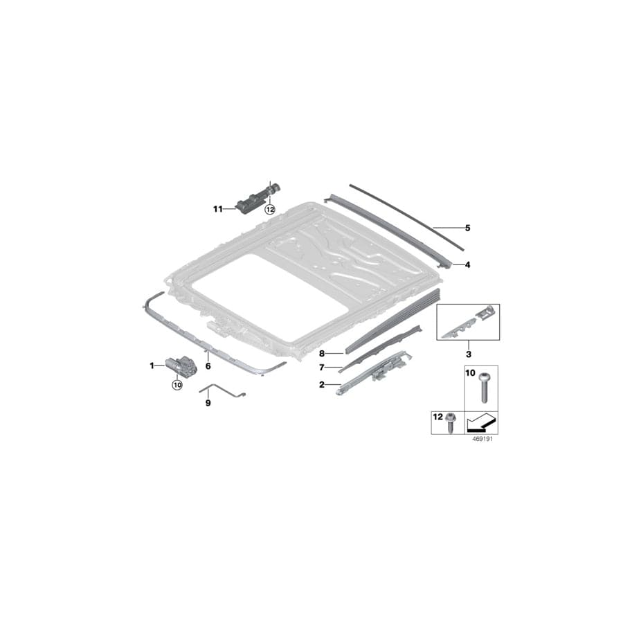 Genuine BMW 67617316536 G12 G11 G30 Drive Unit For Sunroof (Inc. 750LdX, 750dX & 740iX)