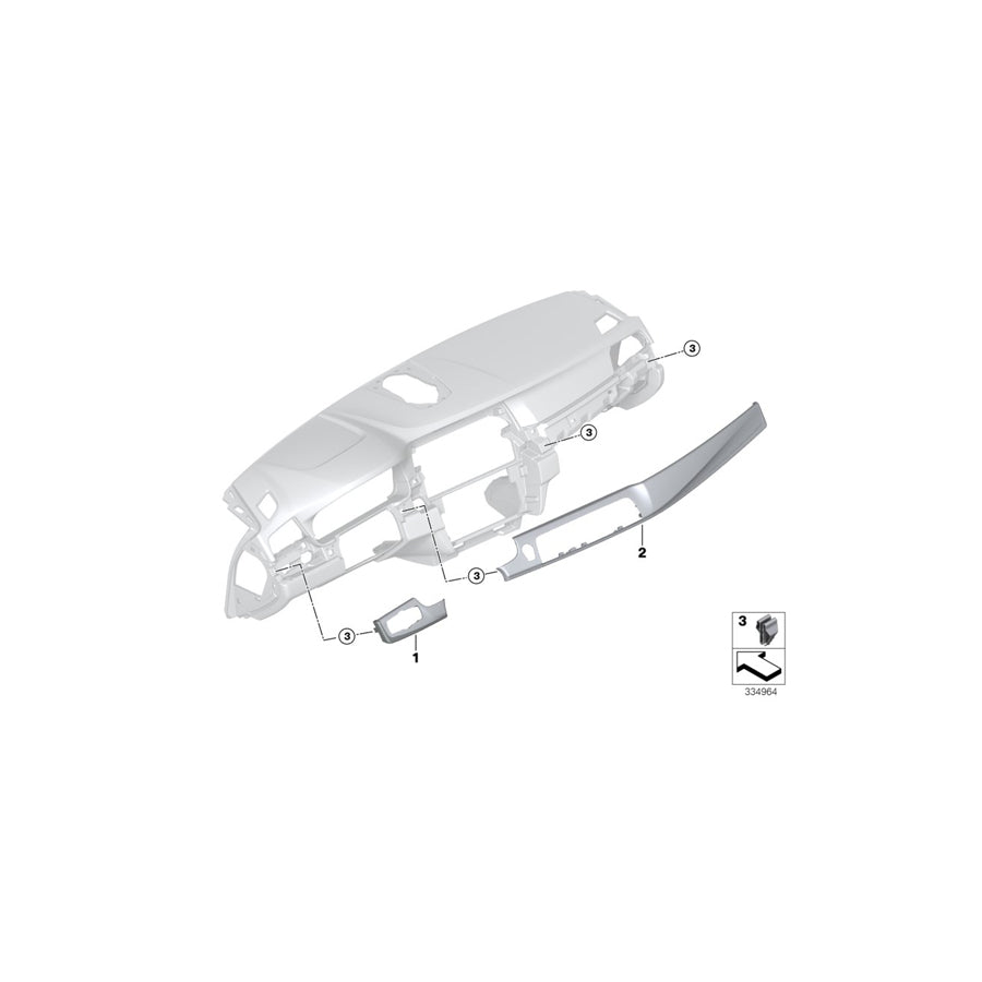 Genuine BMW 51459292109 F10 F11 Trim, I-Panel, Wood, Ash, Left BRAUN (Inc. M550dX, 530d & 520dX)