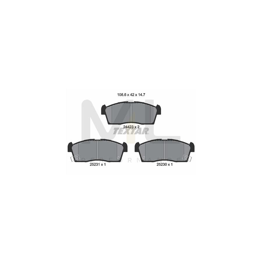 TEXTAR 2442302 Brake pad set with acoustic wear warning