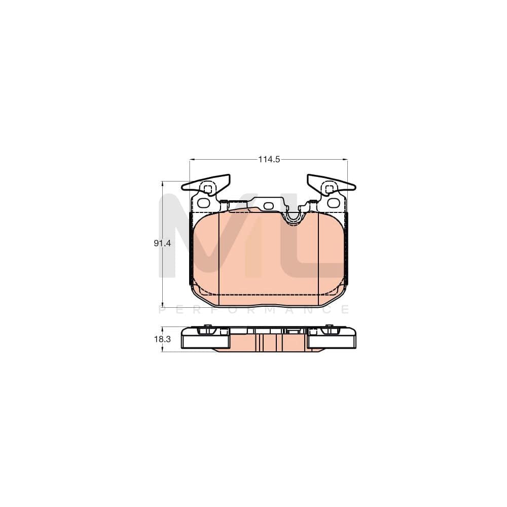 TRW Gdb2031 Brake Pad Set Prepared For Wear Indicator
