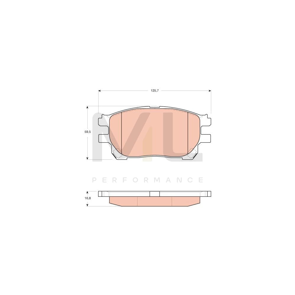TRW Gdb3414 Brake Pad Set For Toyota Previa / Estima Ii (Xr30) Not Prepared For Wear Indicator