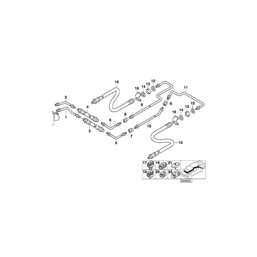 Genuine BMW 34326755340 E39 Pipe M10/M12-2351mm (Inc. 530i)