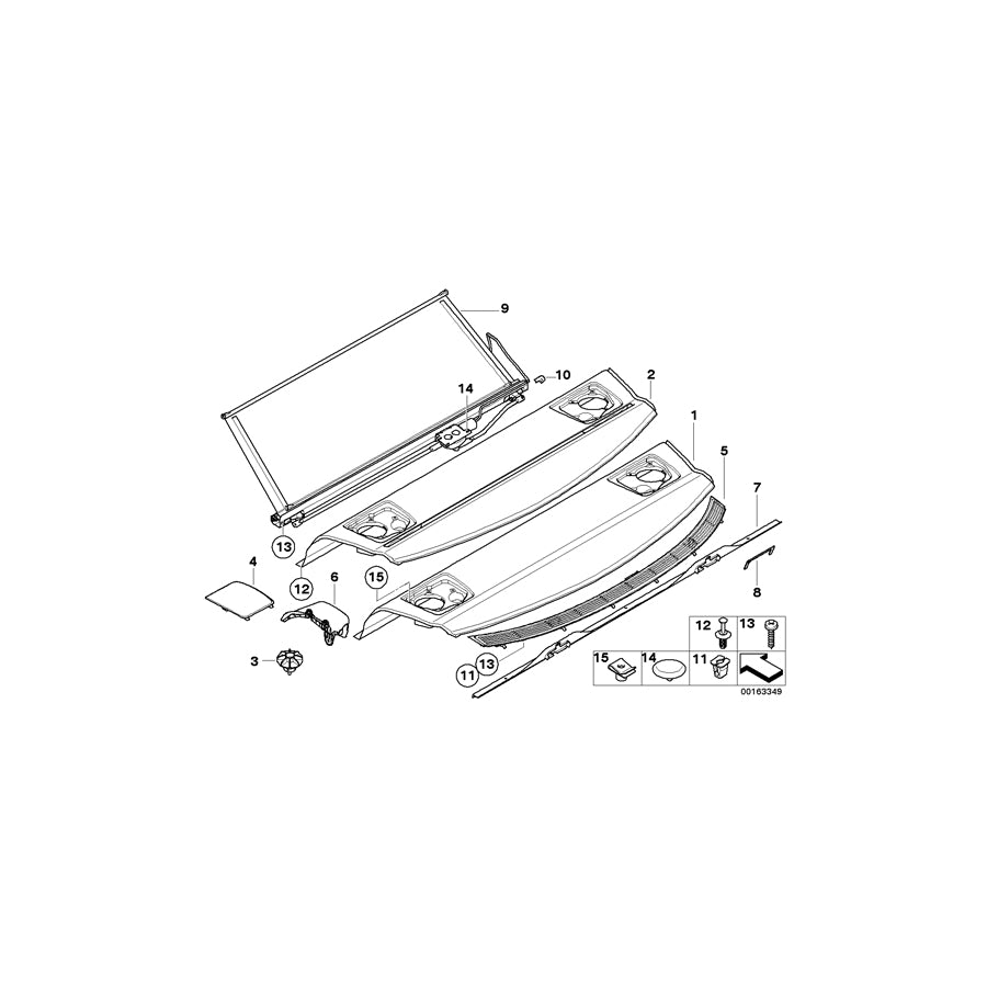 Genuine BMW 51466956514 E92 Rear Window Shelf GRAU (Inc. 335is, 316i & 330xd)