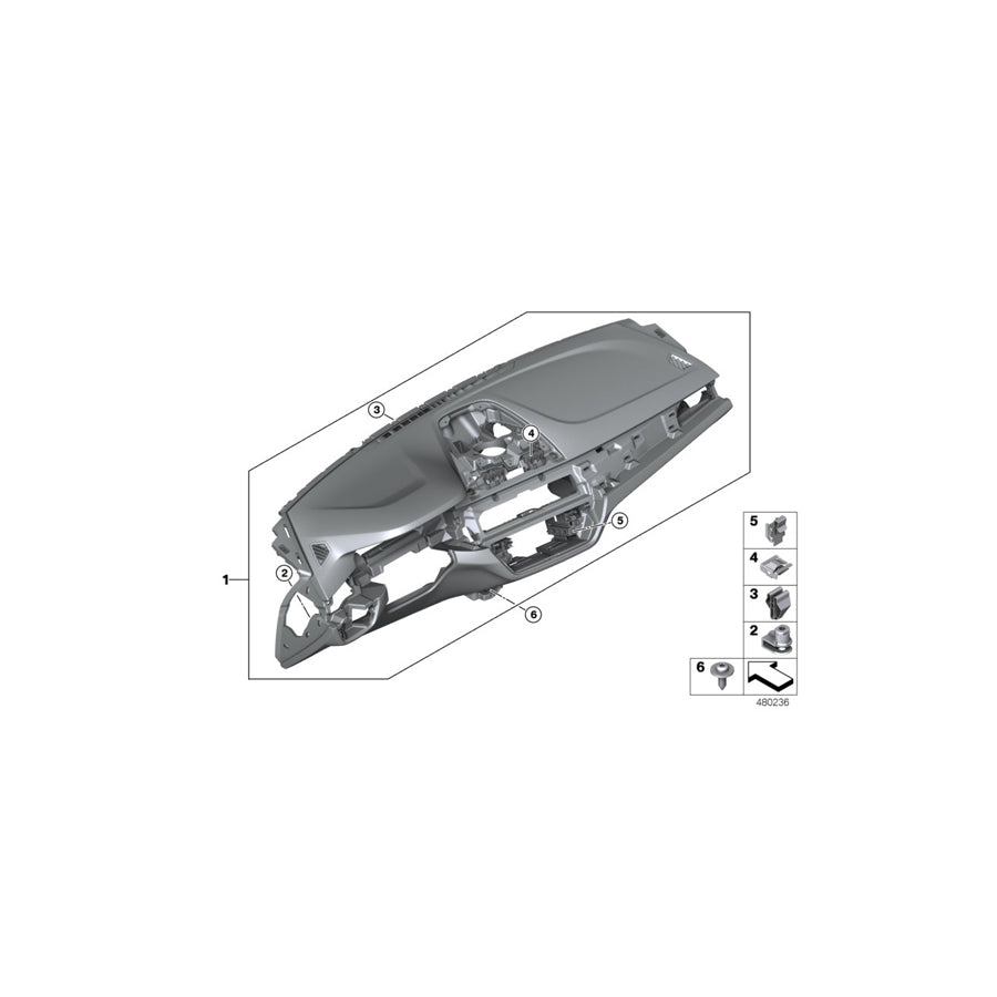 Genuine BMW 51459868757 G30 G31 Instrument Panel SCHWARZ/COGNAC (Inc. 520i 1.6, 518d & 540dX)