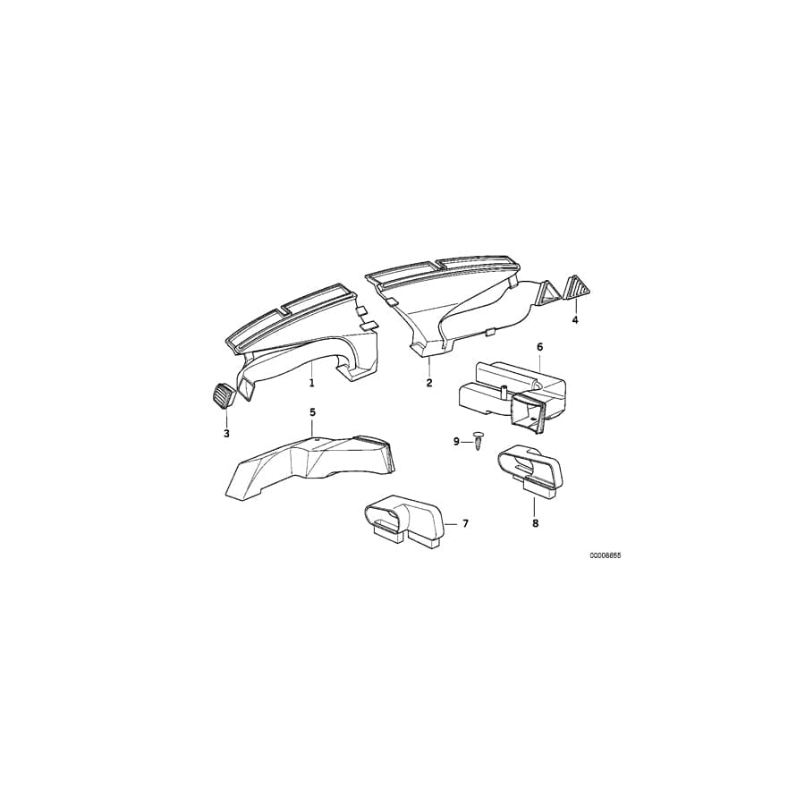 Genuine BMW 64221977614 E36 Defroster Nozzle Right (Inc. M3, 325td & 318is)