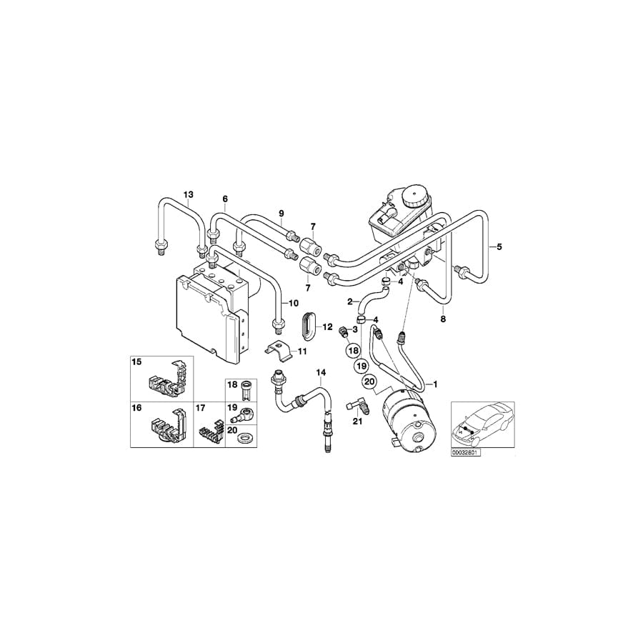 Genuine BMW 34326754954 E46 Pipe M12/M12 (Inc. 320Ci)
