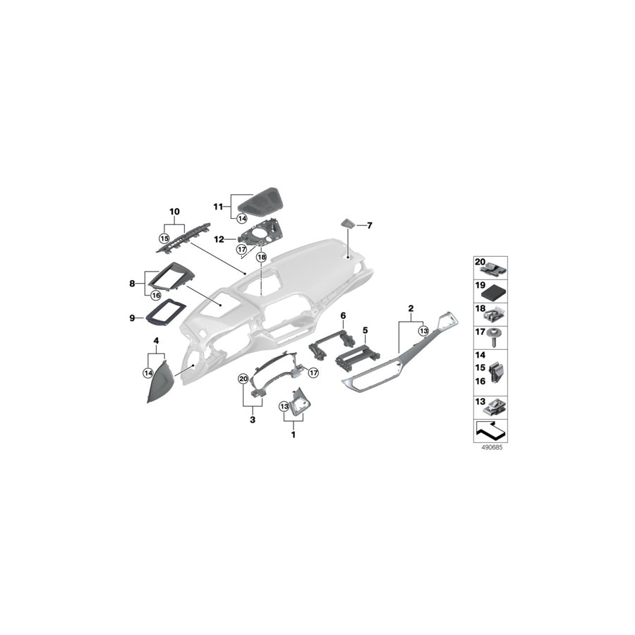 Genuine BMW 51459496283 F93 G20 G21 U-Clamp (Inc. 318d, X4 20iX & 840i)
