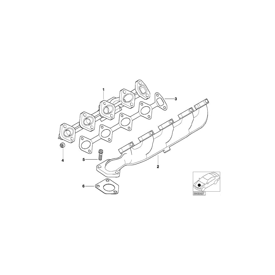 Genuine BMW 11627789071 E65 Exhaust Manifold ZYL. 5-8 (Inc. 740d)