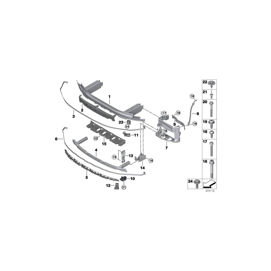Genuine BMW 51117357182 G12 Vertical Connection, Right (Inc. M760iX & M760LiX)