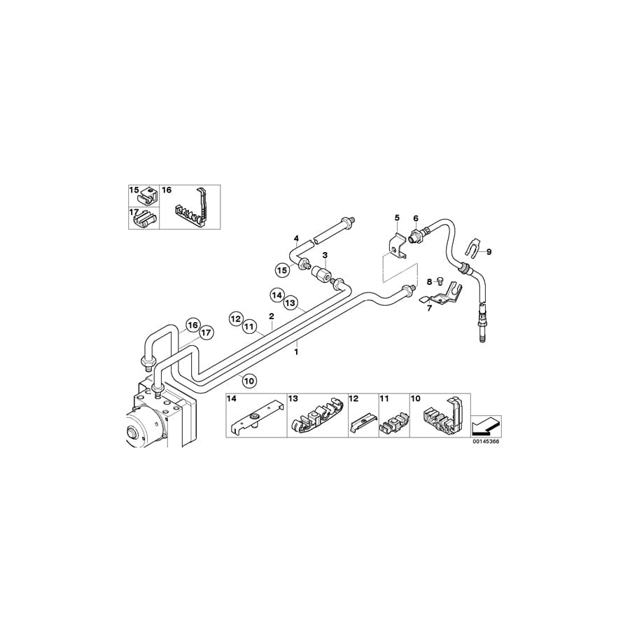 Genuine BMW 34326752409 E46 Pipe M10/M12-3684mm (Inc. 316Ci)