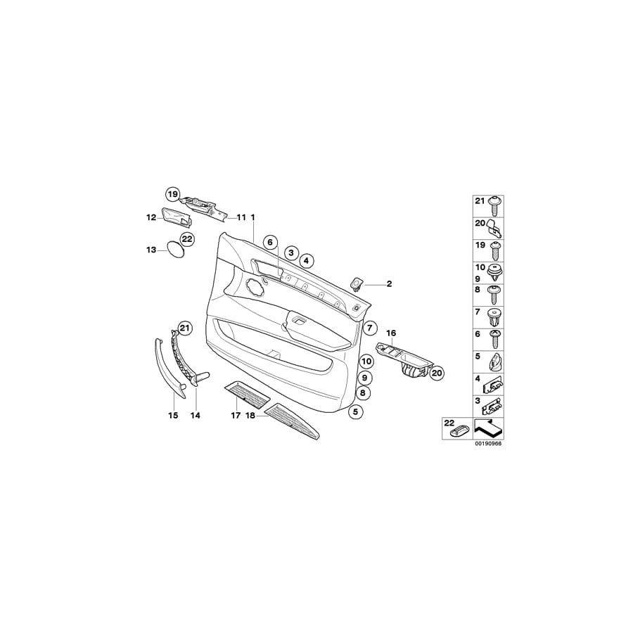 Genuine BMW 51417243403 E70 Door Panel, Leather, Front Left SCHWARZ (Inc. X5 40iX & X5 M)