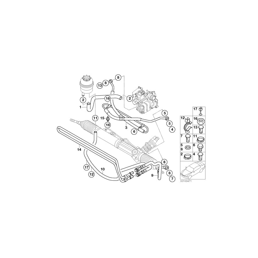 Genuine BMW 32416774212 E46 Pressure Hose Assy (Inc. 318Ci, 316Ci & 318i)