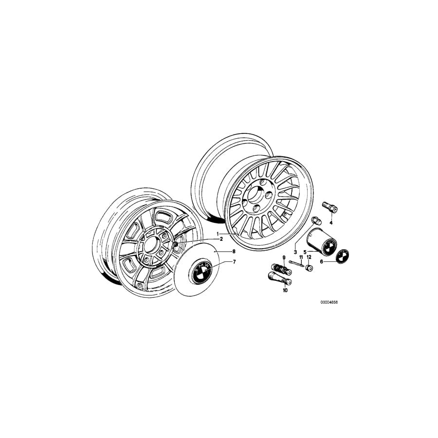 Genuine BMW 36131181106 E24 E23 E28 Plaque With Adhesive Film D=57mm (Inc. 728iS)