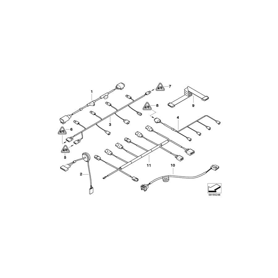 Genuine BMW 61126907314 E65 E66 Wiring Set, Ars, Valve Block (Inc. 760Li, 730Ld & 750i)