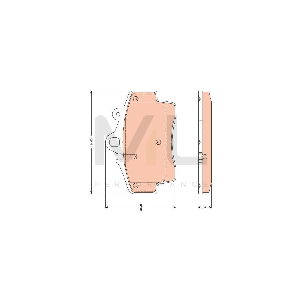 TRW Gdb1756 Brake Pad Set Prepared For Wear Indicator