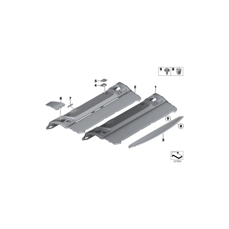 Genuine BMW 51469173447 Ventilation Grille SCHWARZ (Inc. 535d, Hybrid 5 & 523i)