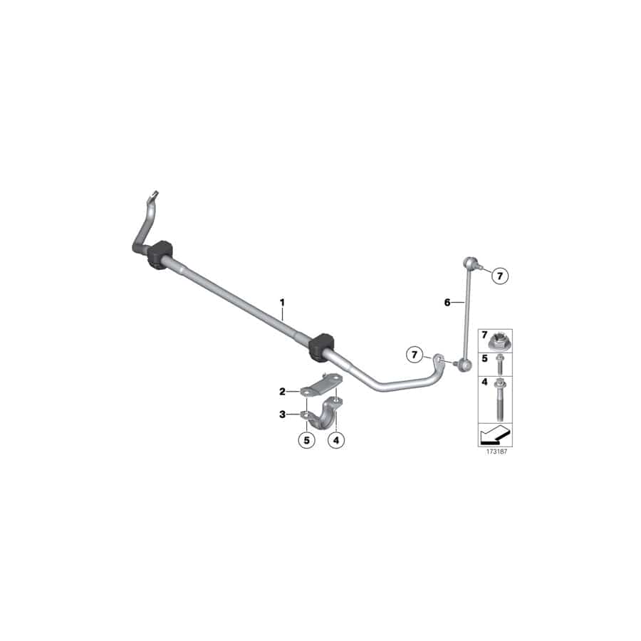 Genuine BMW 31356775429 F02 F01 Stabilizer Front With Rubber Mounting (Inc. 750i, 740d & 740i)