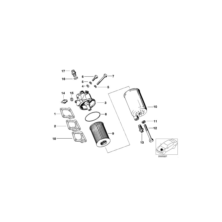 Genuine BMW 11421716587 E23 E28 E12 Oil Filter Head (Inc. 728i, 635CSi & 735i)