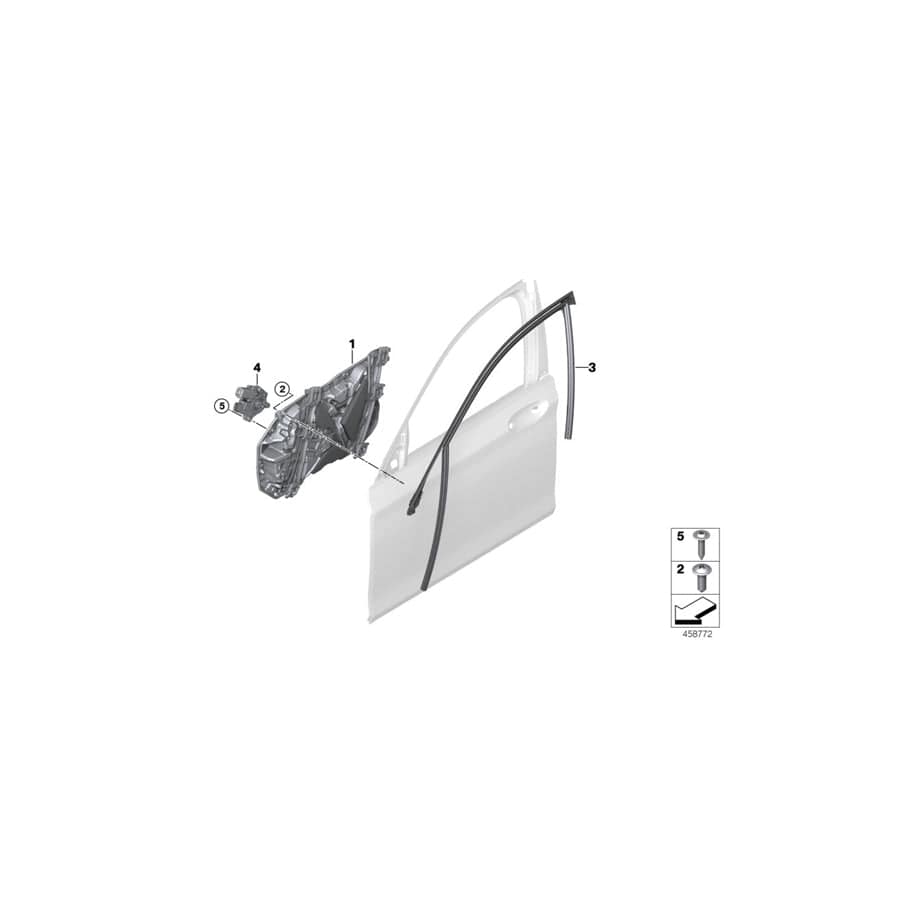 Genuine BMW 51337422880 G12 G11 Carrier, Door Front Right (Inc. 750LiX 4.4, 740Le & 730Li)
