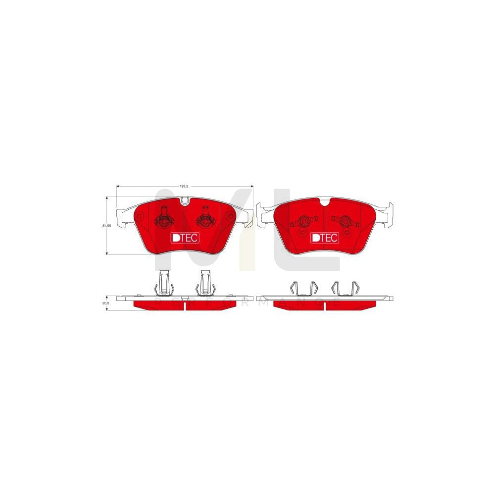 TRW Dtec Cotec Gdb1794Dte Brake Pad Set Prepared For Wear Indicator