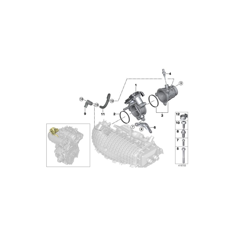 Genuine BMW 13547645966 I15 Screw For Thermoplastic Plastics 6X70 (Inc. i8)