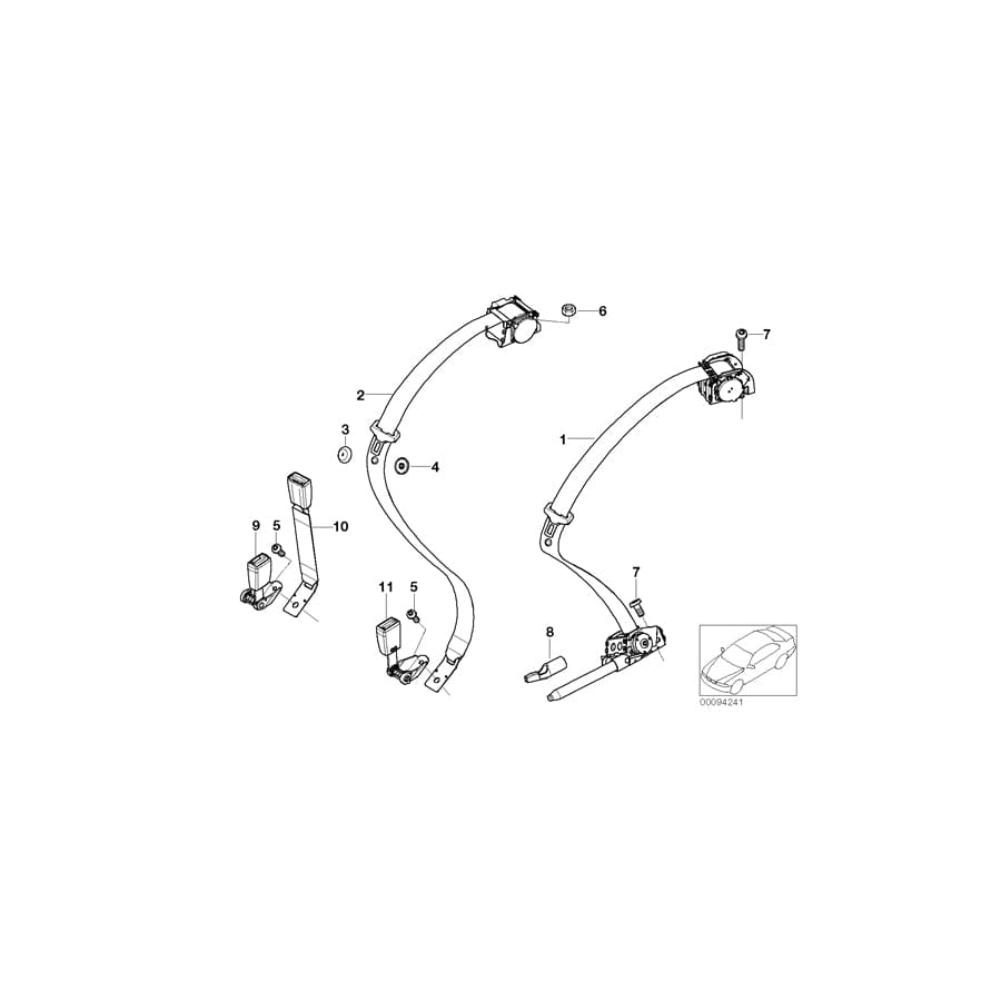 Genuine BMW 72117045837 E66 E67 E65 Support For Buckle Pretensioner (Inc. 730d, 760Li & 745i)