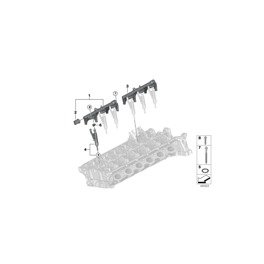 Genuine BMW 13538698787 G11 G21 G07 High-Pressure Rail 44986 (Inc. 840i, 540iX & 745eX)