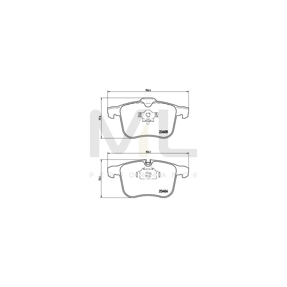 Brembo P 59 049 Brake Pad Set Directional Brake Pads, Prepared For Wear Indicator